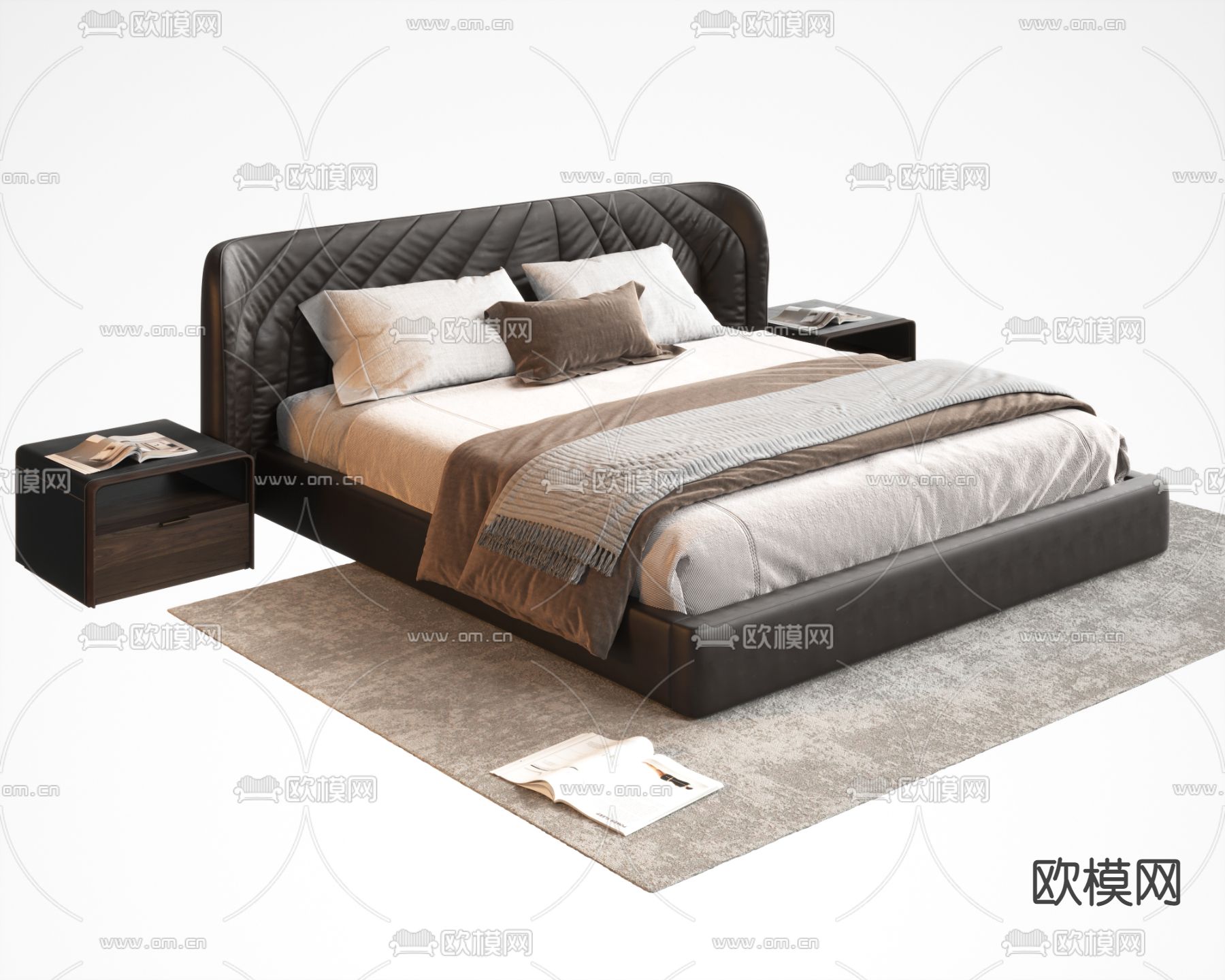 pertica 双人床su模型下载（渲染图1）
