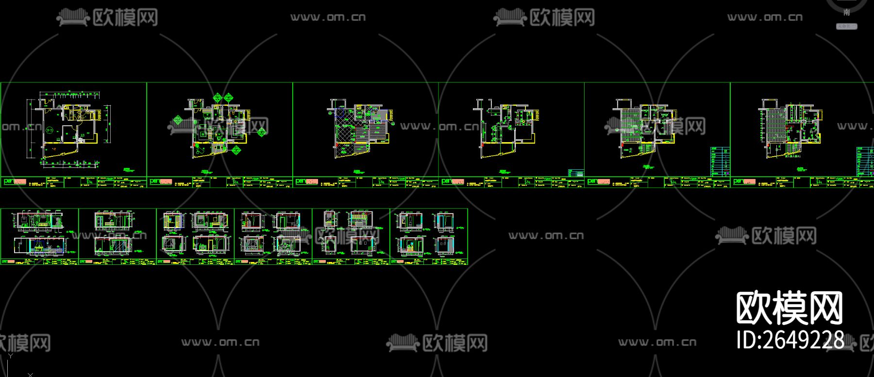 B3户型CAD施工图下载（渲染图1）