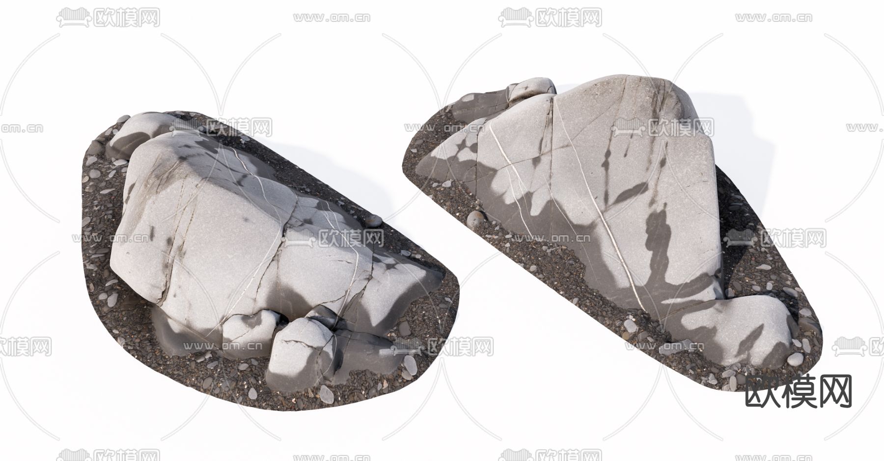 石头 石块 景观石su模型下载（渲染图1）