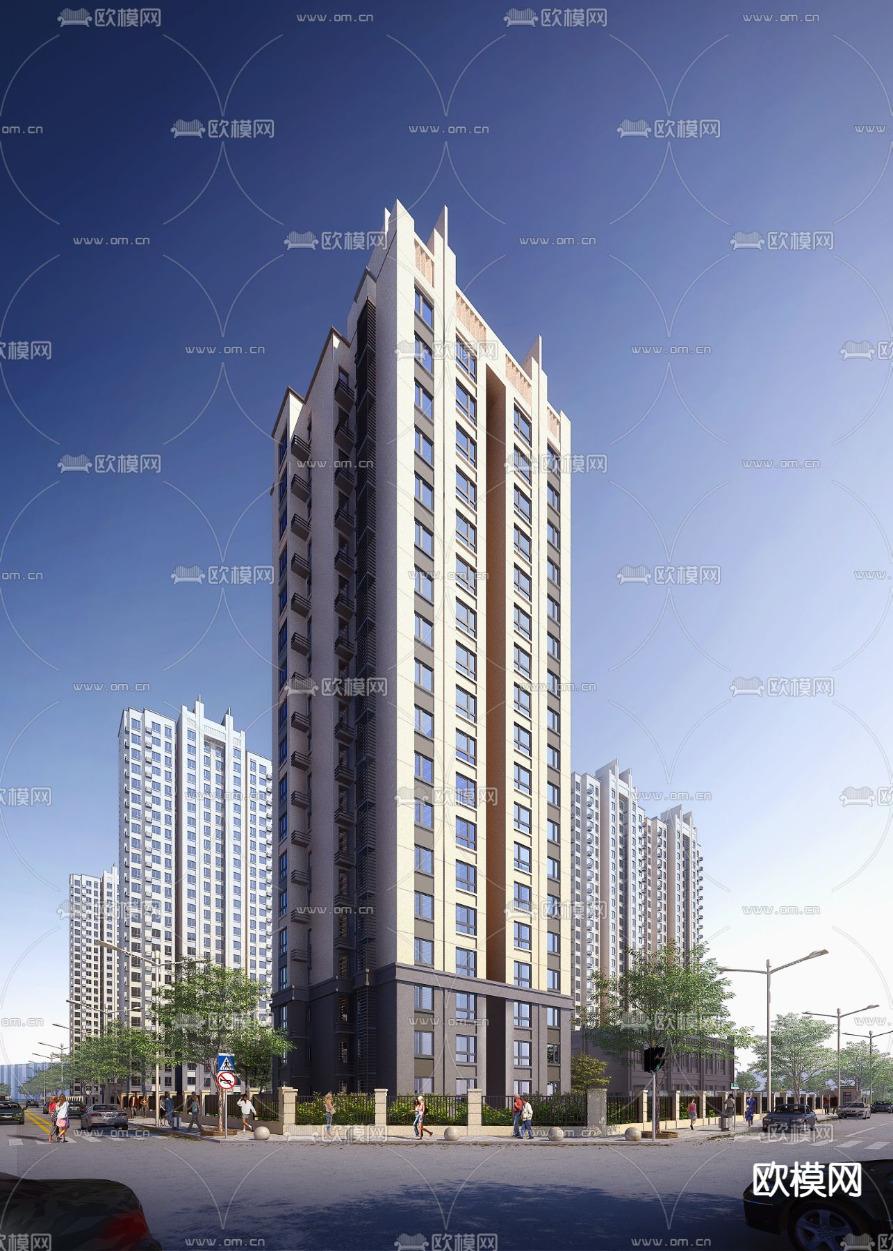 住宅楼外观3d模型下载