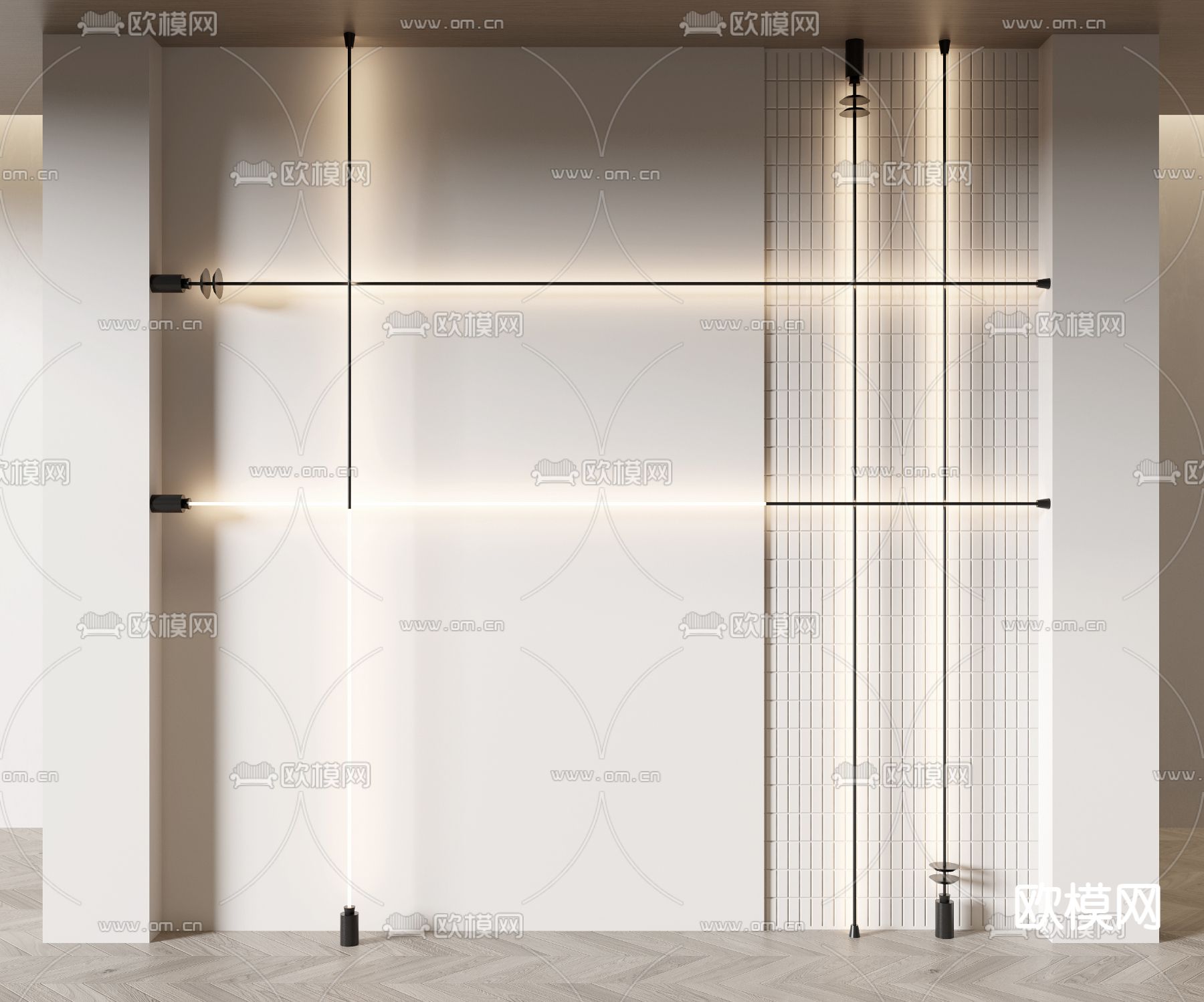 天际灯 钢丝灯3d模型下载