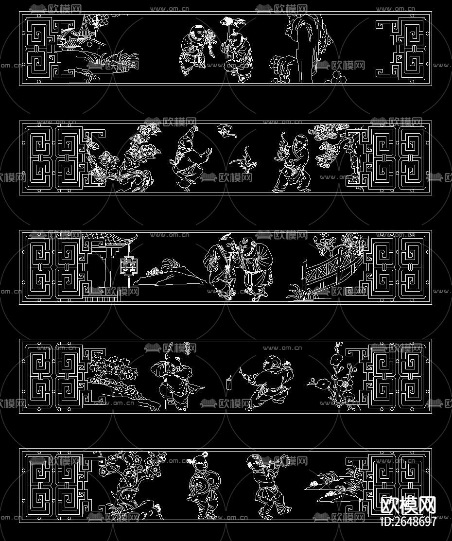 中式雕花CAD图库下载（渲染图10）