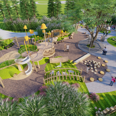  儿童乐园 游乐场su模型 