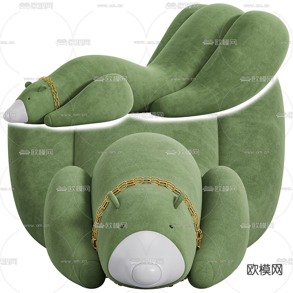 Large 懒人沙发 背极熊沙发3d模型下载（渲染图2）