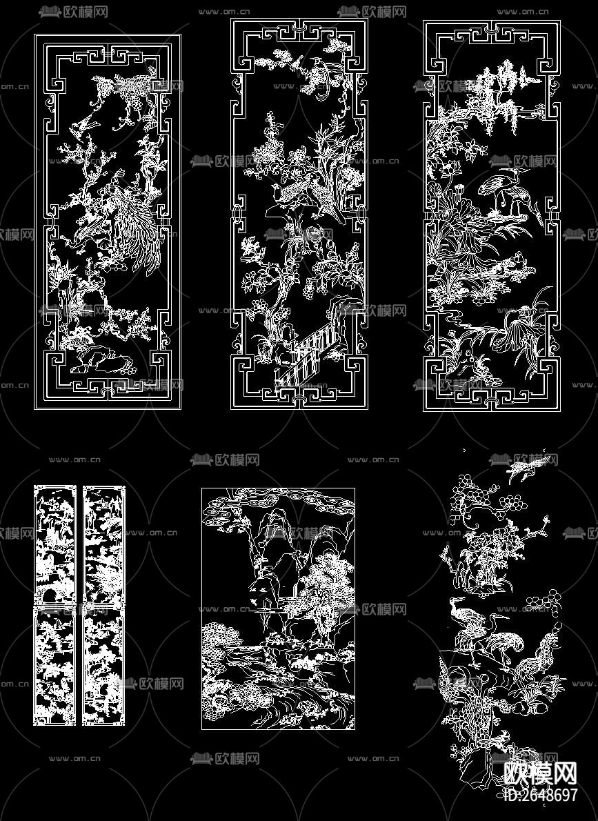 中式雕花CAD图库下载（渲染图4）