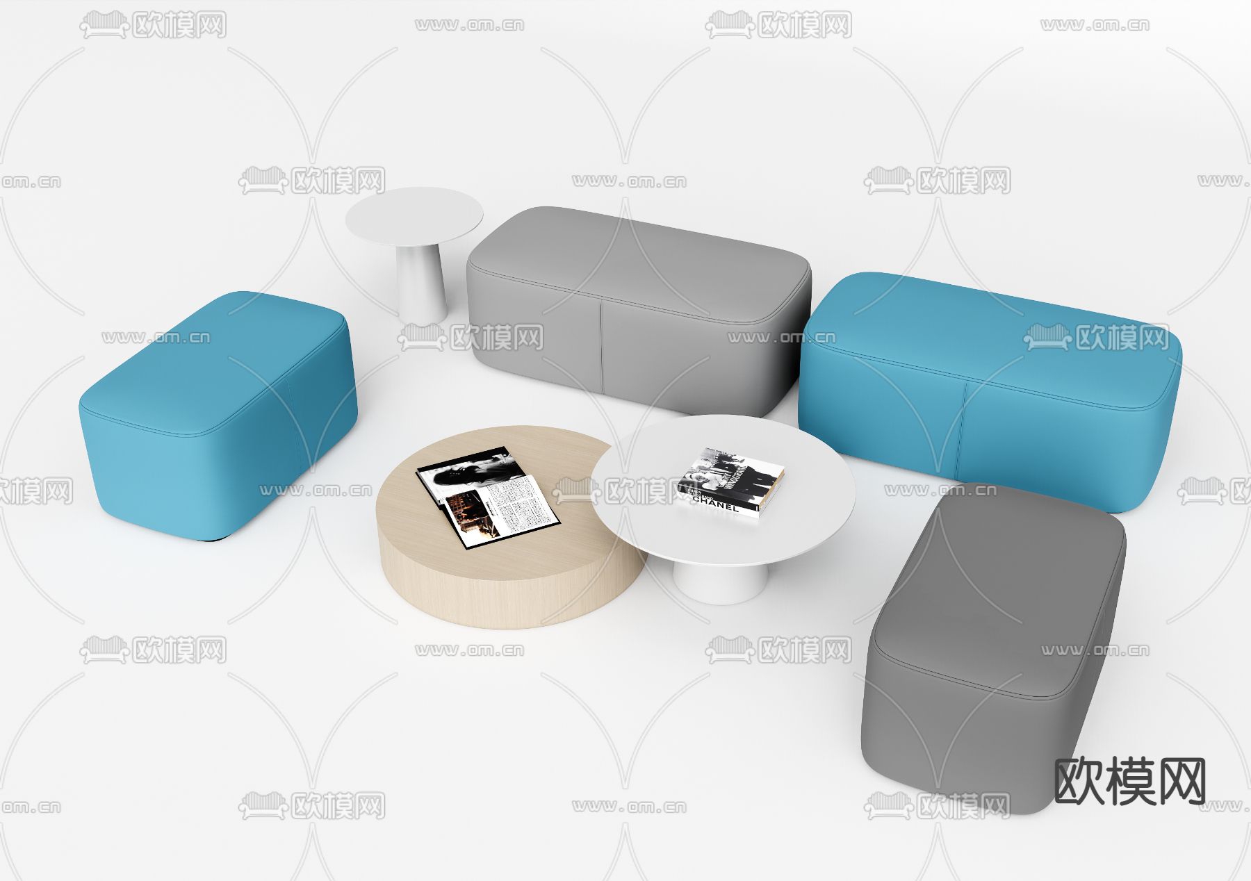 办公沙发 洽谈沙发su模型下载（渲染图1）