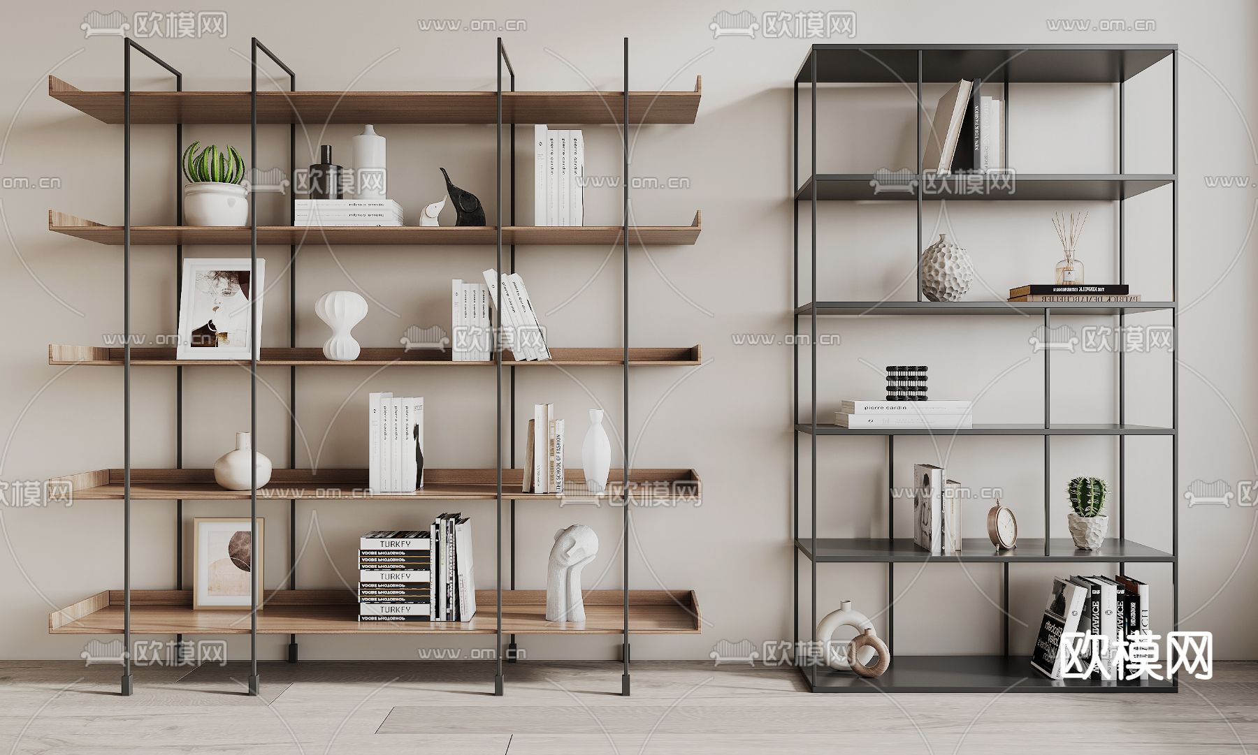 书架 置物架su模型下载（渲染图1）