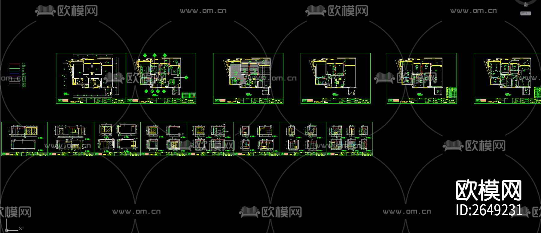 C2住宅户型CAD施工图下载（渲染图1）