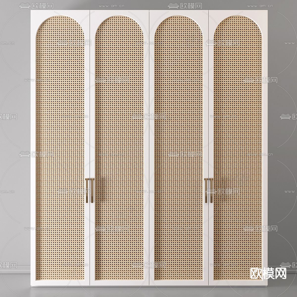 侘寂藤编衣柜 衣橱su模型下载（渲染图1）