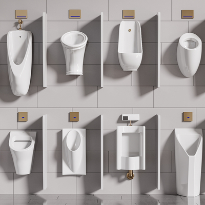  小便斗 便器 冲水开关su模型 