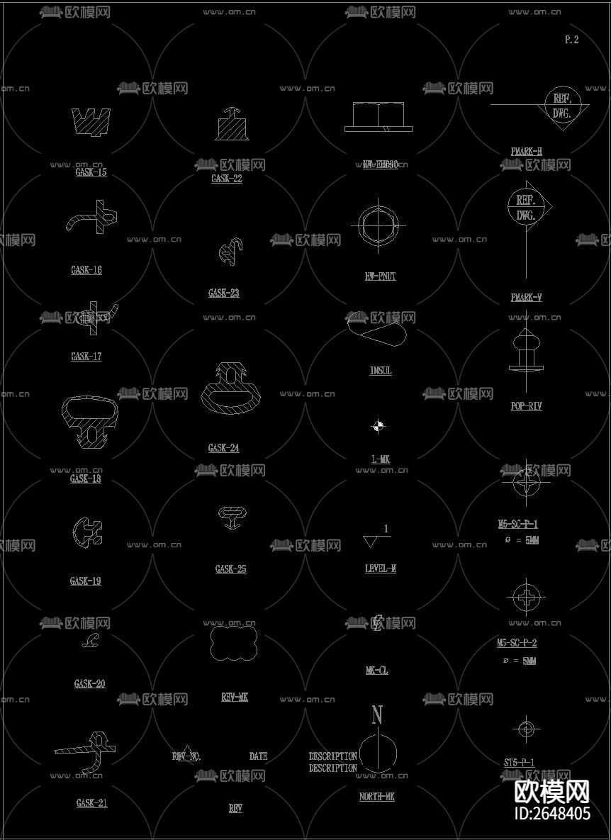 幕墙螺钉螺栓CAD图库下载（渲染图6）