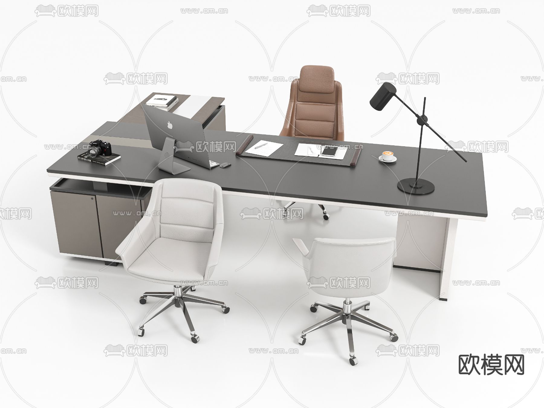 办公桌 班台桌3d模型下载