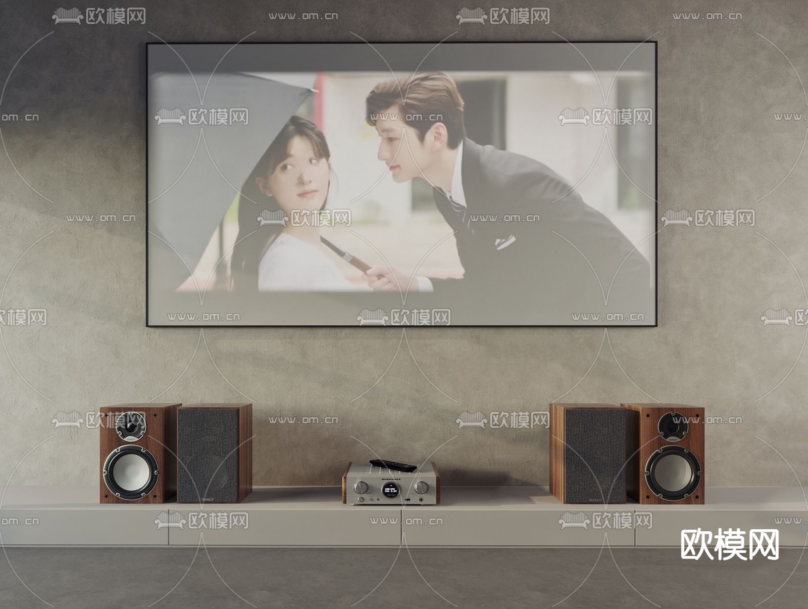 激光电视 音响su模型下载（渲染图1）