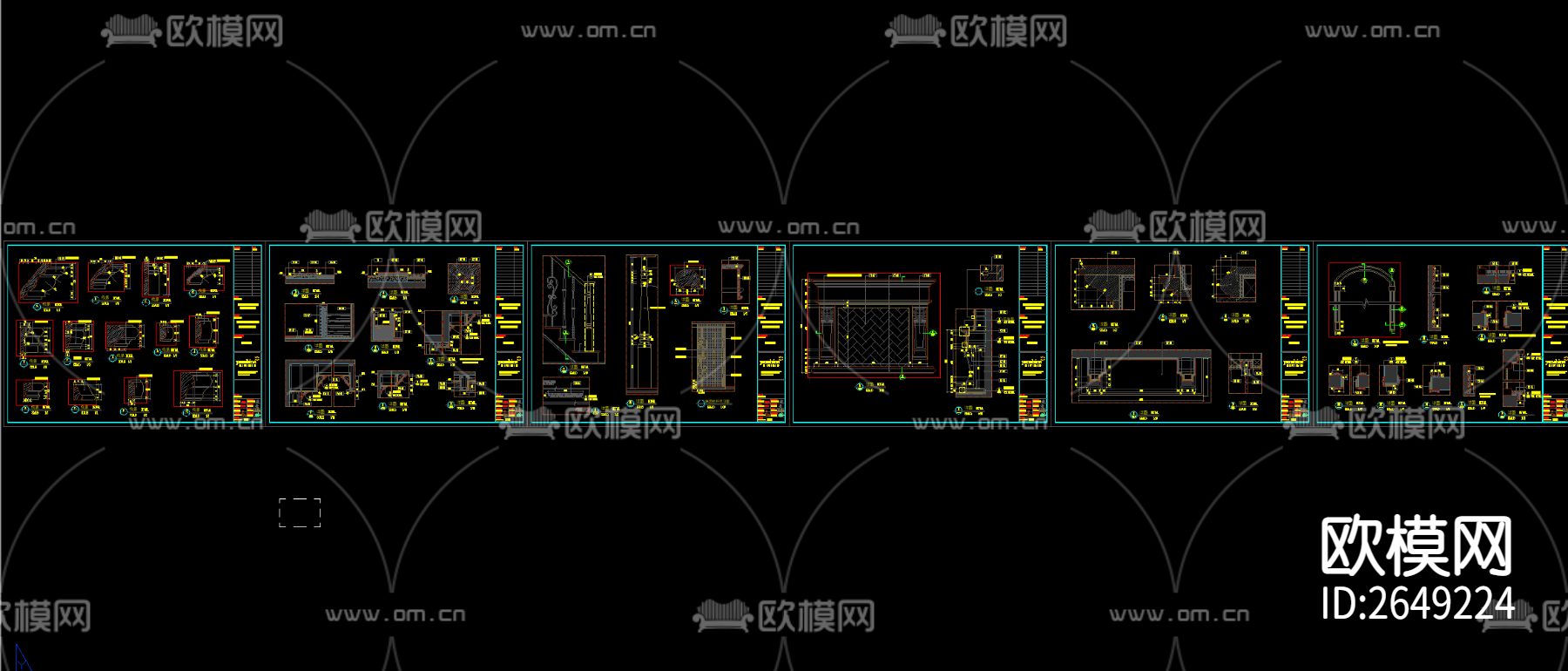 A1户型家装CAD施工图下载（渲染图4）