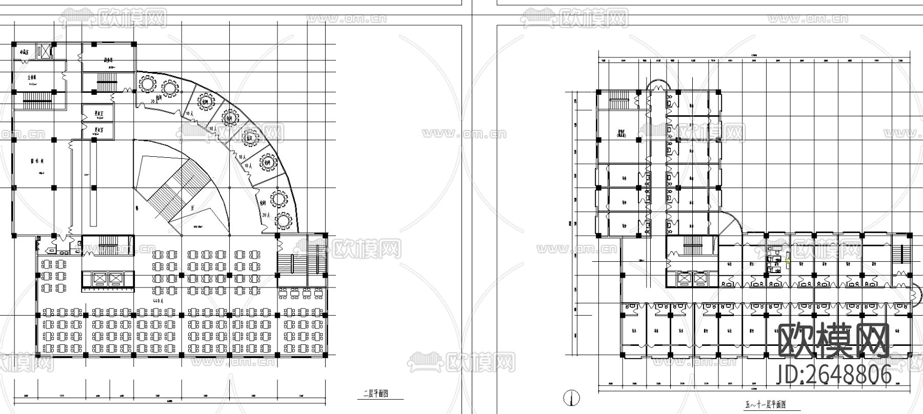高层综合楼CAD施工图下载（渲染图4）