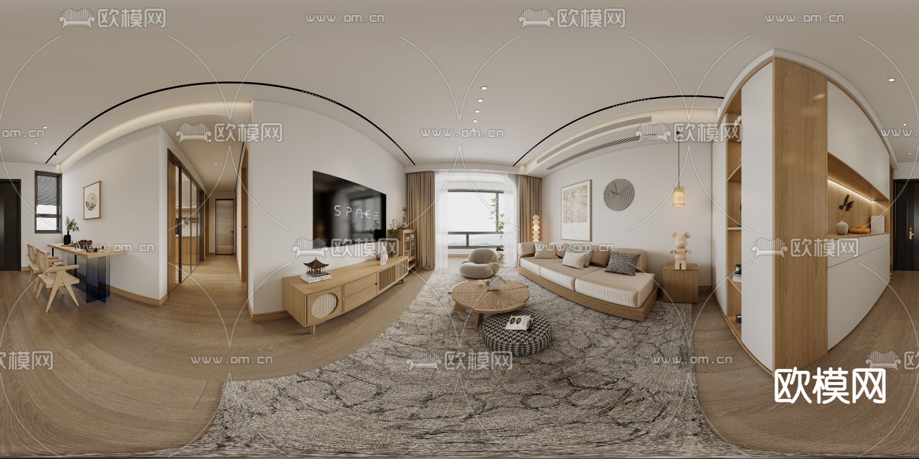 原木风客餐厅vr全景3d模型下载_ID14094768_3dmax免费模型-欧模网