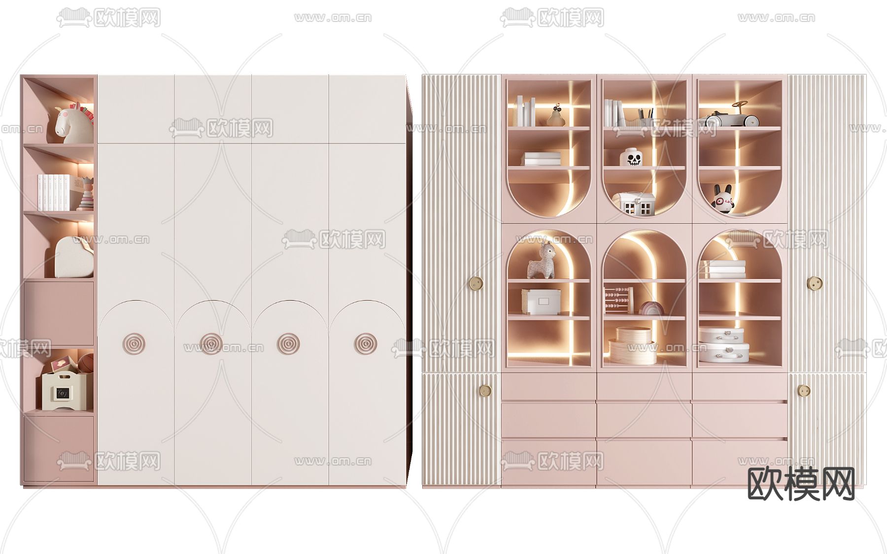 儿童衣柜 收纳柜3d模型下载