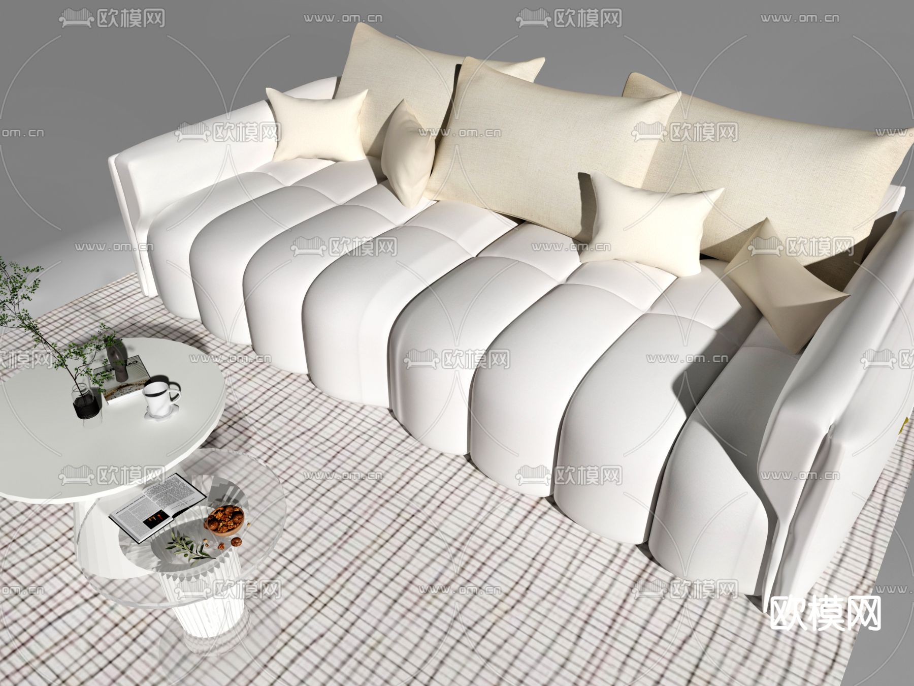 多人沙发免费3d模型