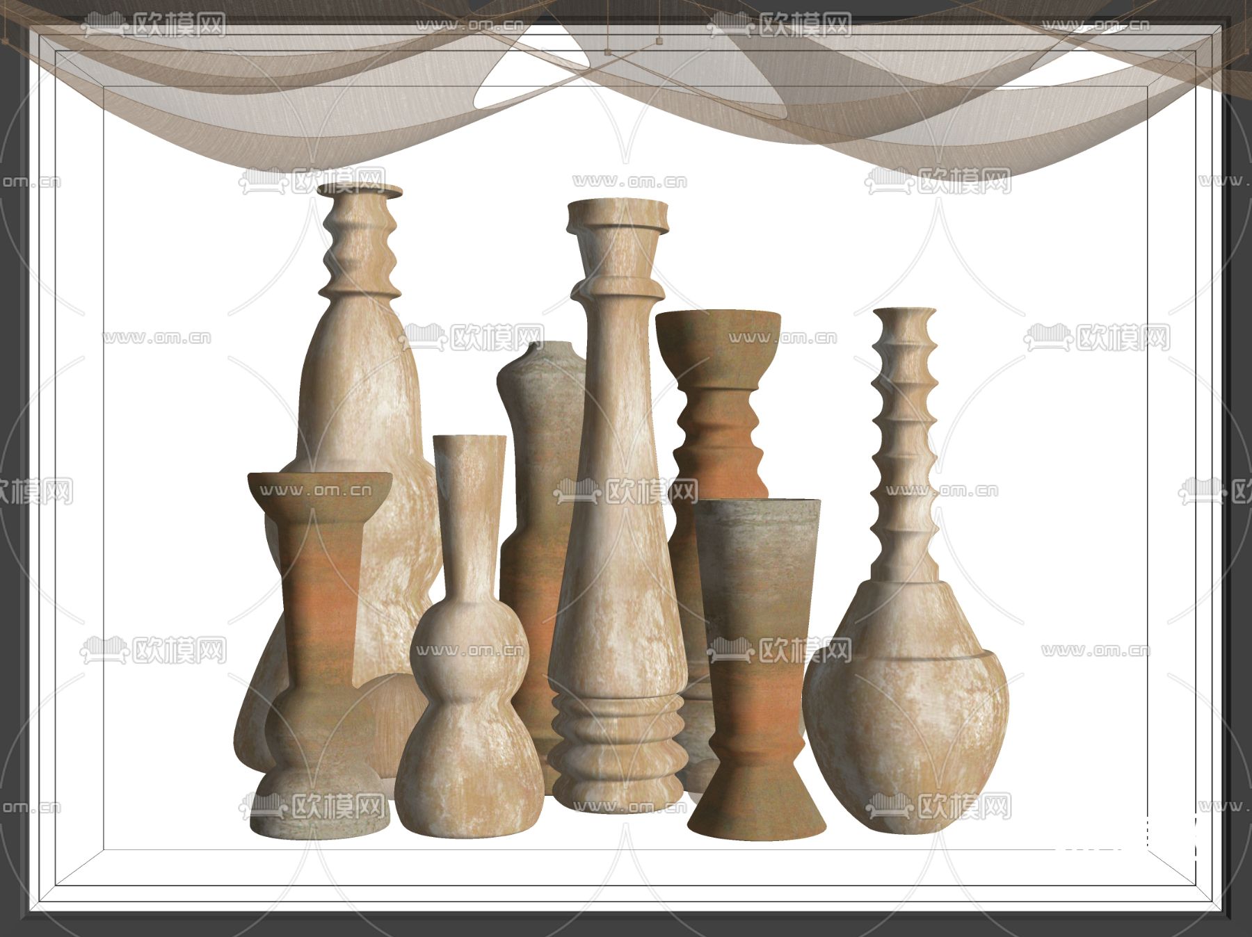 侘寂风陶罐 器皿su模型下载（渲染图2）