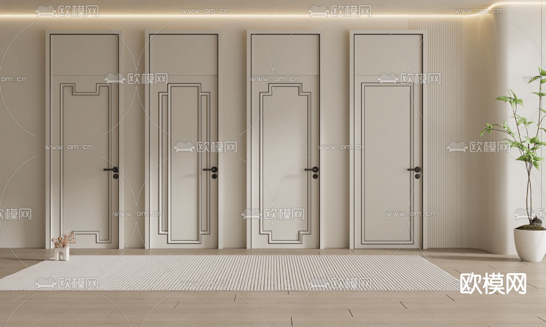 单开门 通顶门 房门3d模型下载