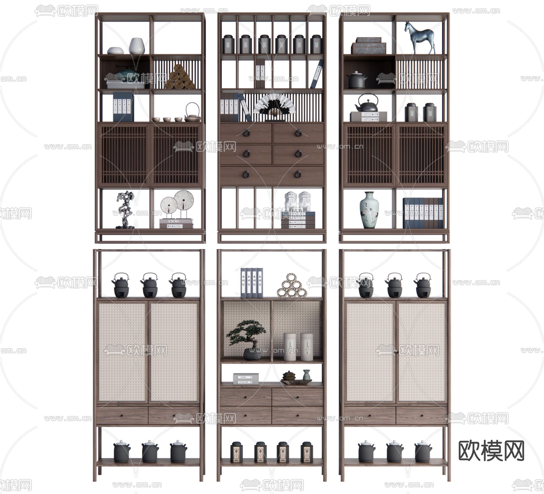 博古架su模型下载（渲染图1）