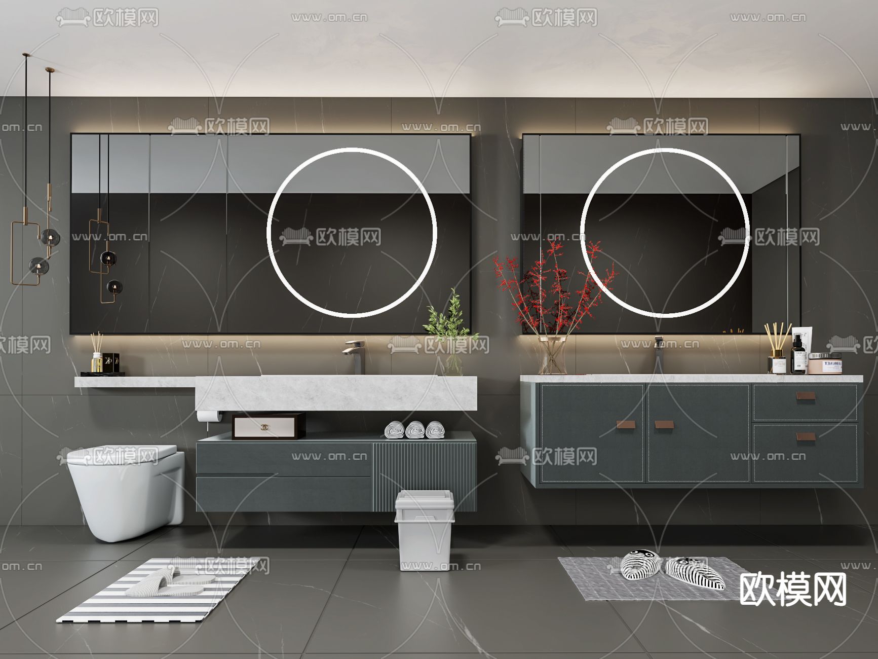 浴室柜 洗手台3d模型下载