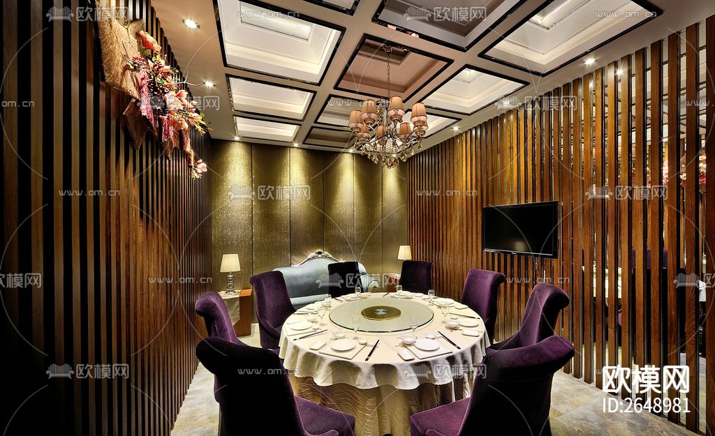 茶餐厅饭店CAD施工图下载（渲染图7）