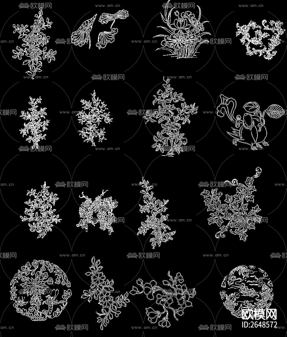 中式传统国画CAD图库下载（渲染图7）