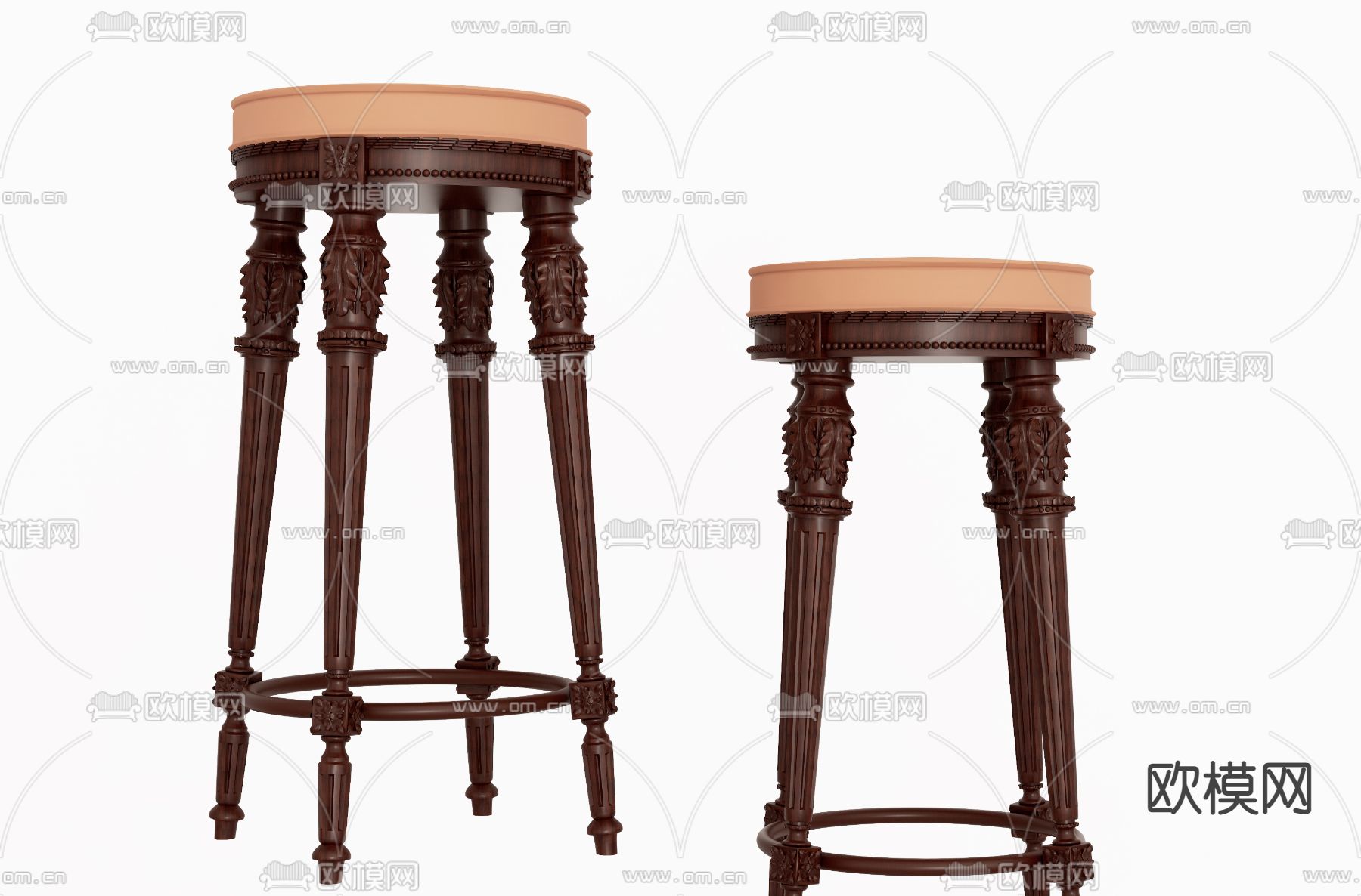 欧式吧台椅 吧凳su模型下载（渲染图1）