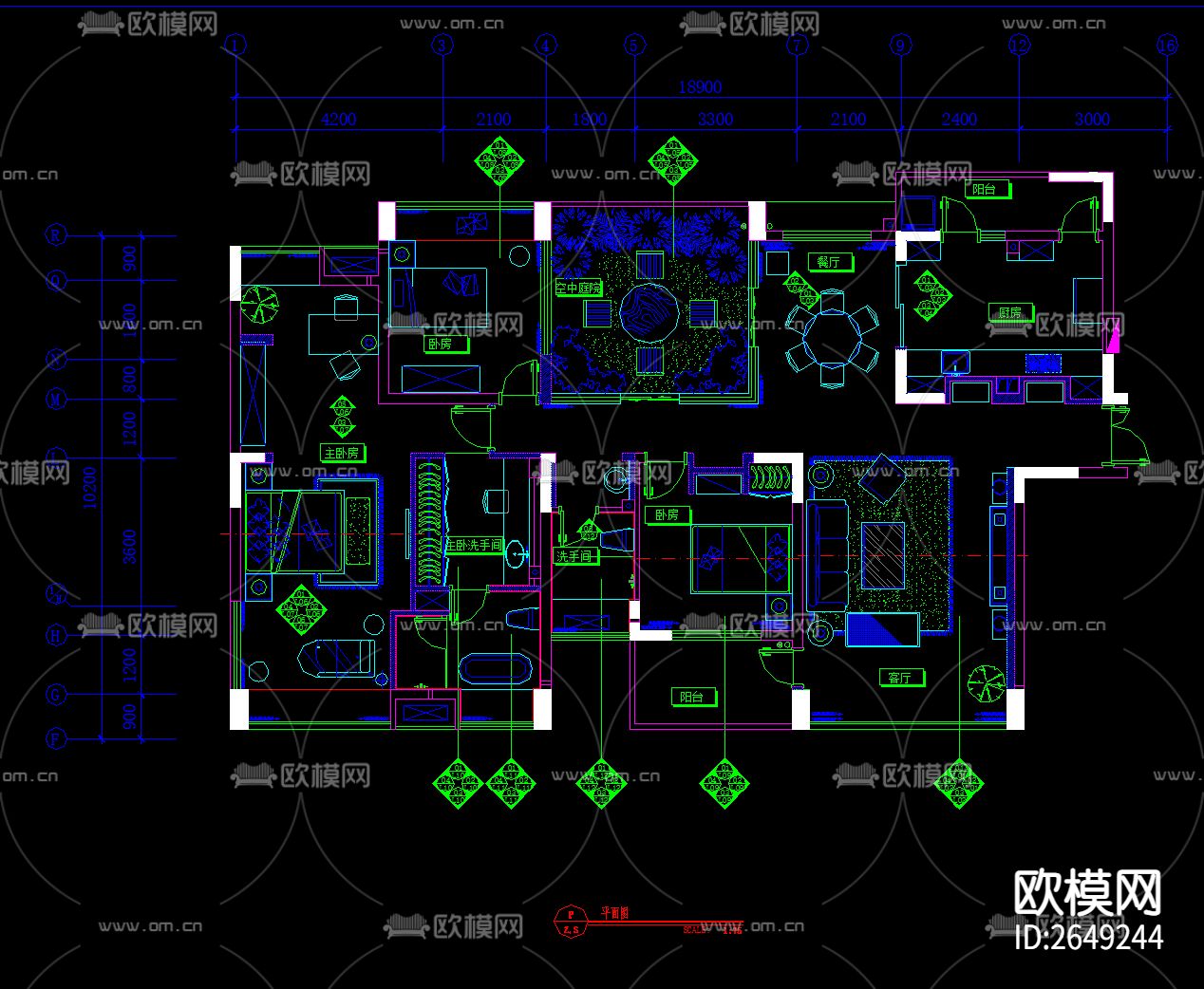 家装CAD施工图下载（渲染图1）