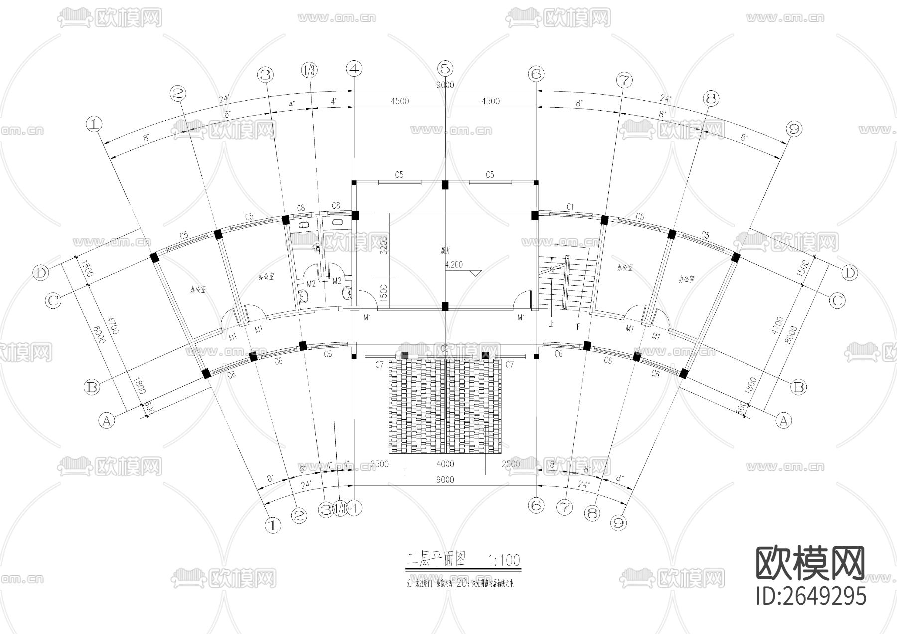 老年活动中心cad施工图下载（渲染图3）