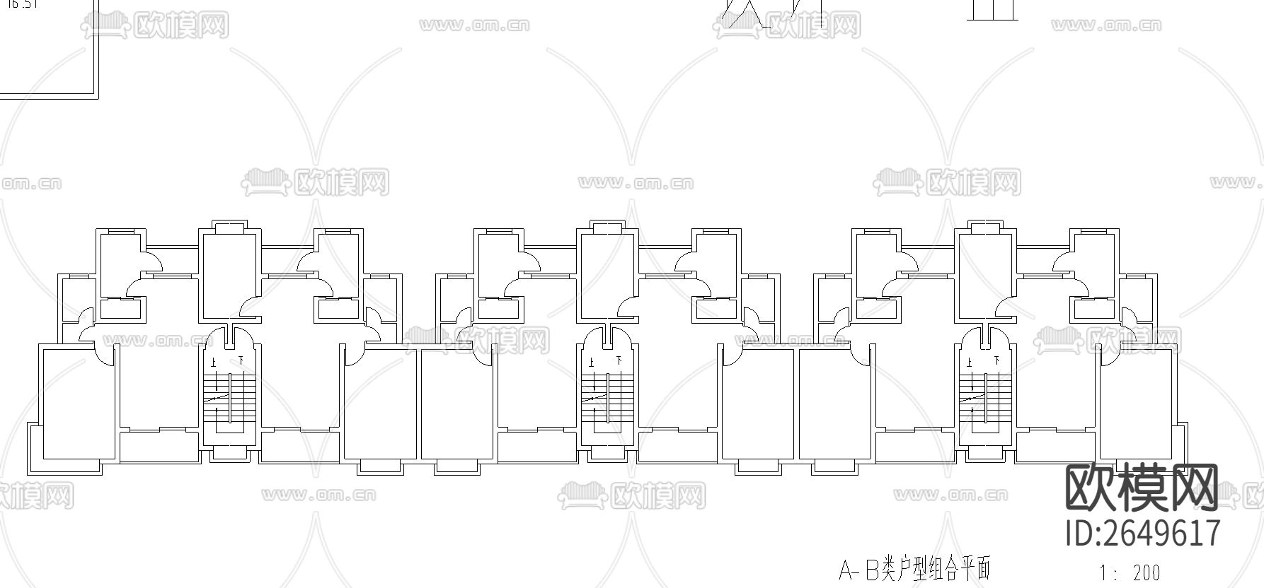 多层住宅cad施工图下载（渲染图3）