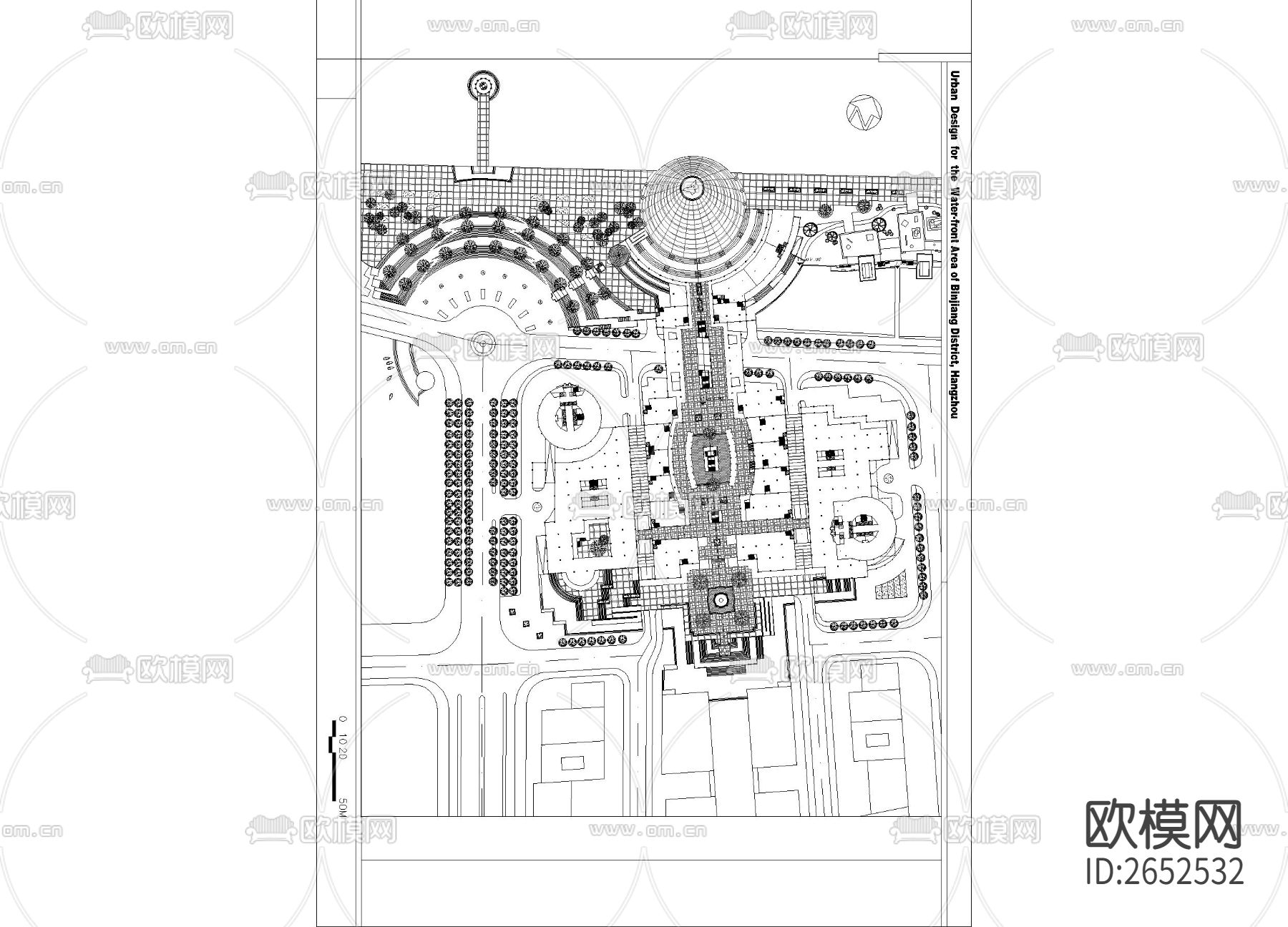 城市广场平面cad施工图下载（渲染图4）