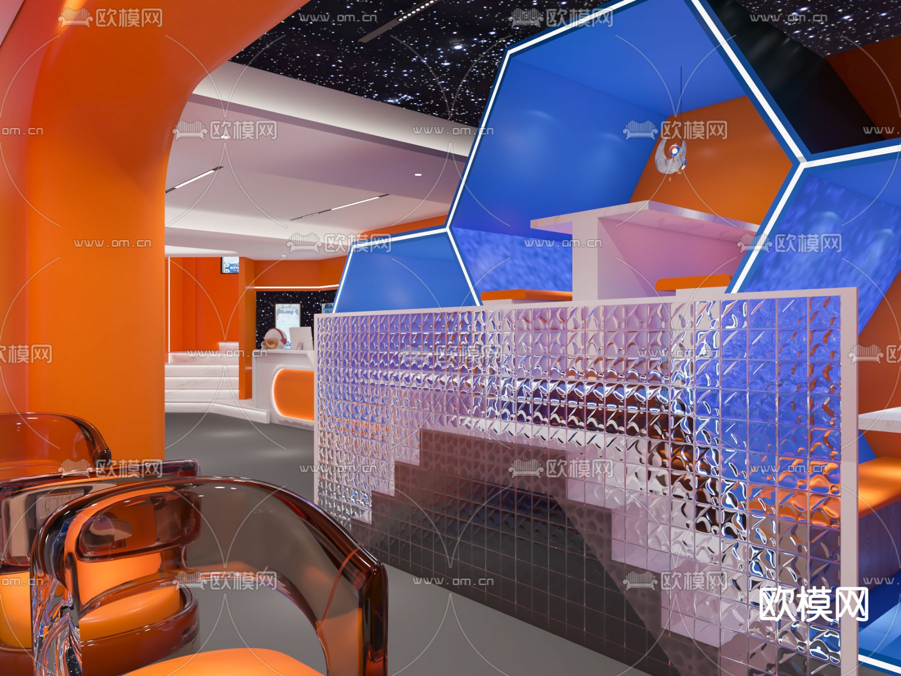 太空人主题 密室逃脱3d模型下载（渲染图4）