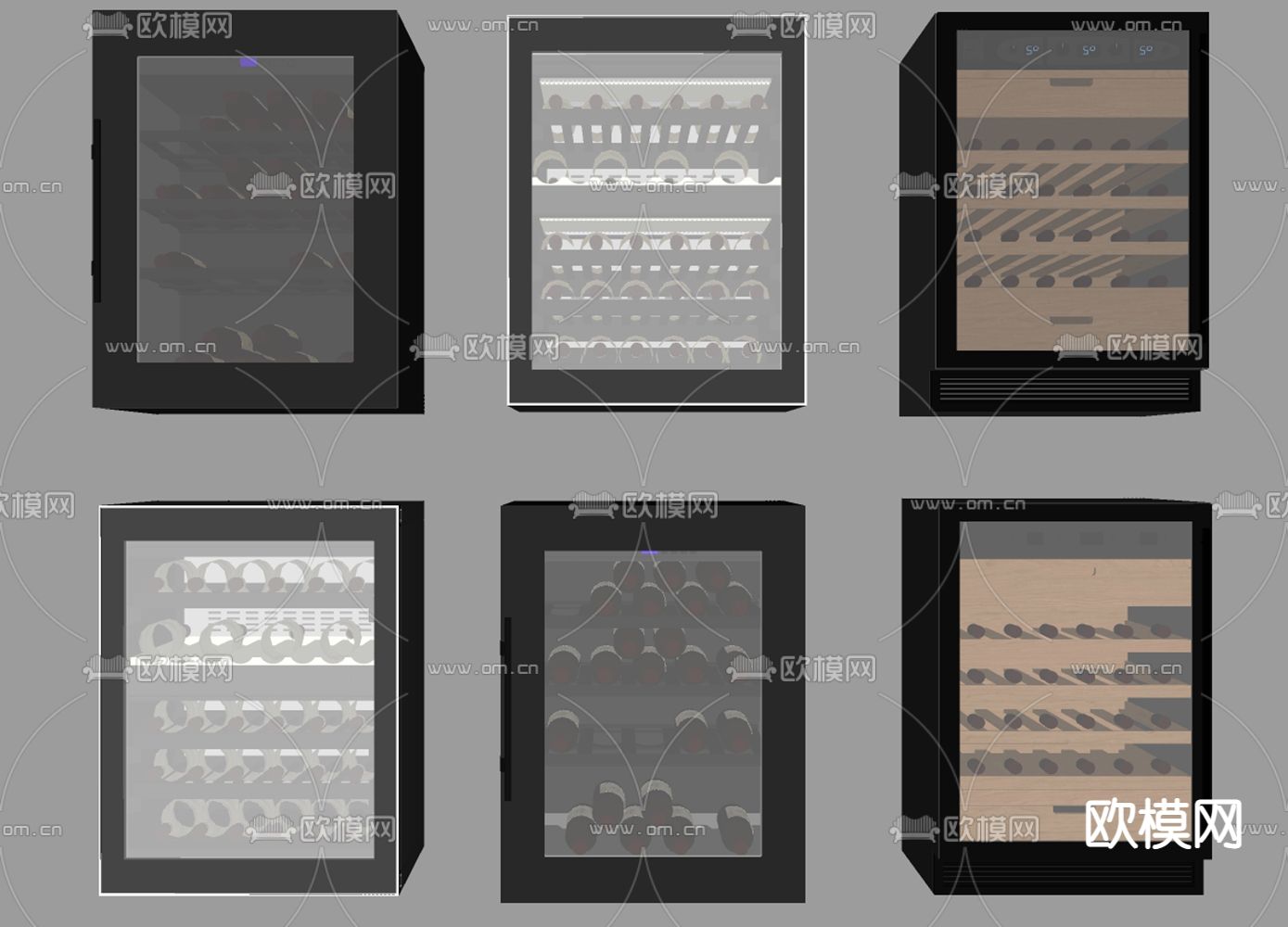 恒温酒柜 红酒柜su模型下载（渲染图2）