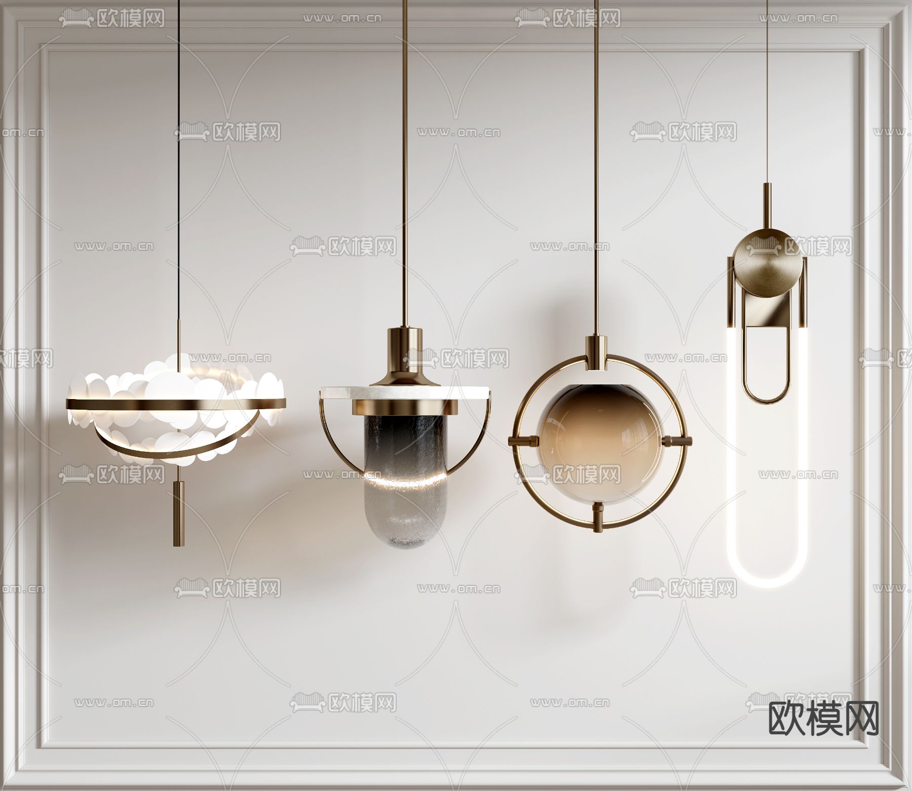 玻璃小吊灯3d模型下载