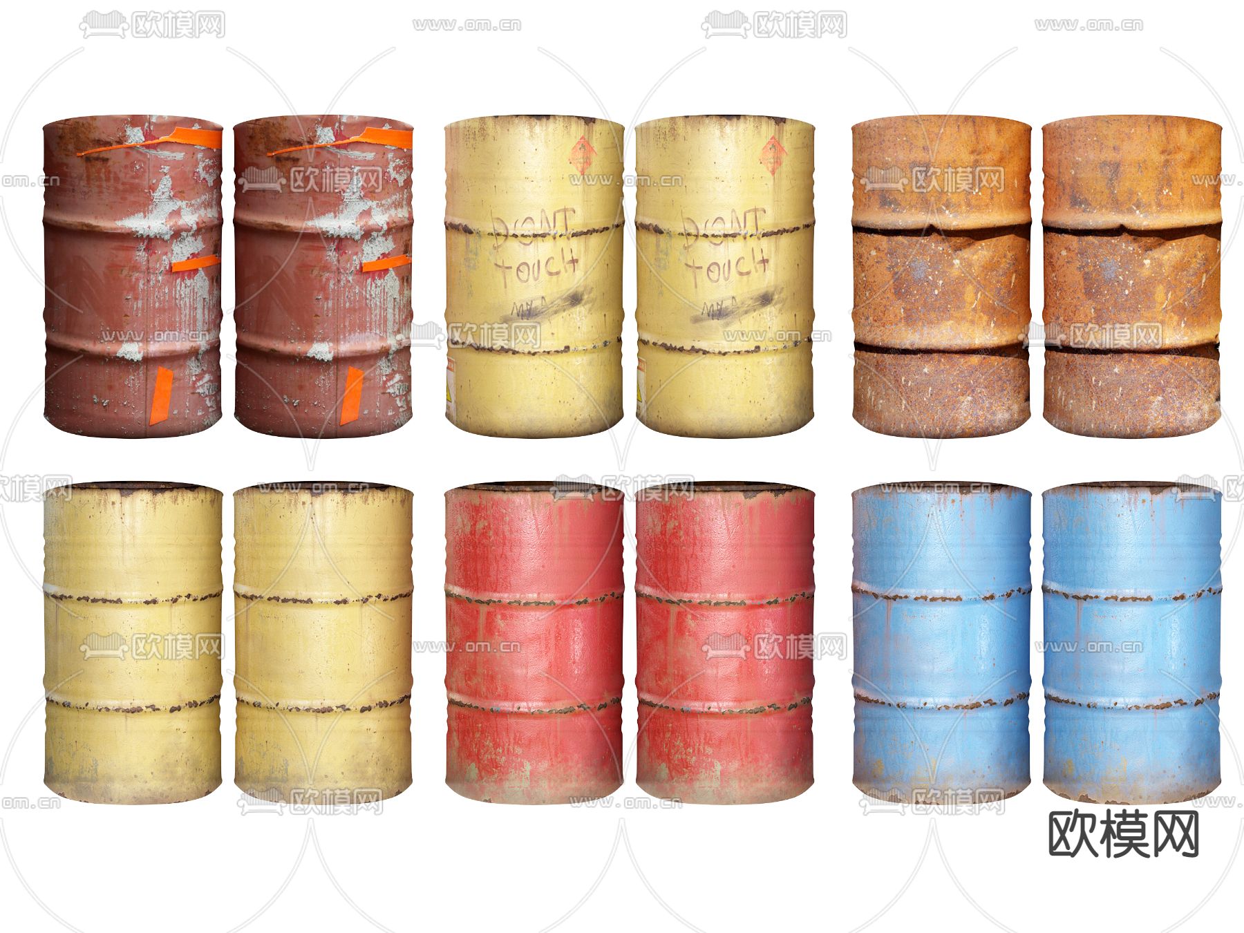 油桶 汽油桶 油漆桶 原料桶3d模型下载