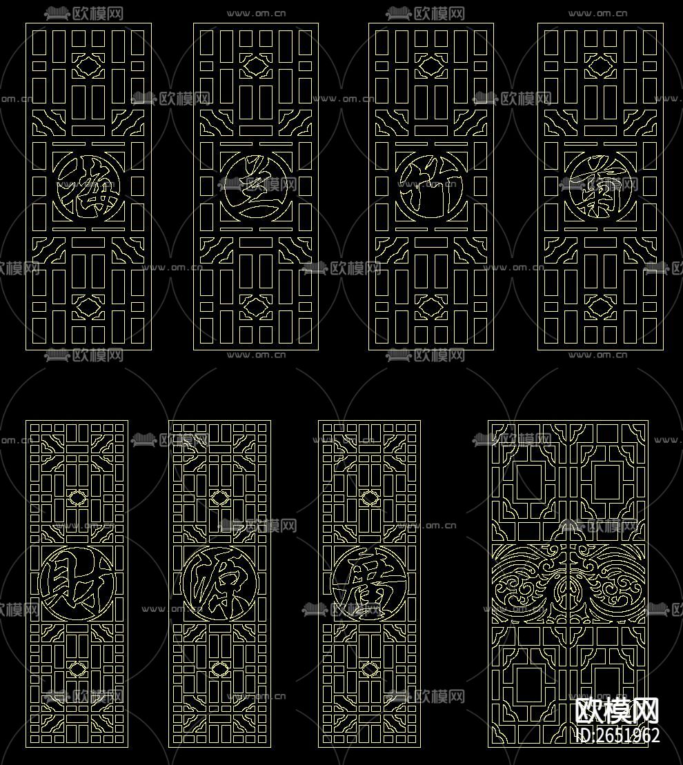 古典中式元素cad图库下载（渲染图7）
