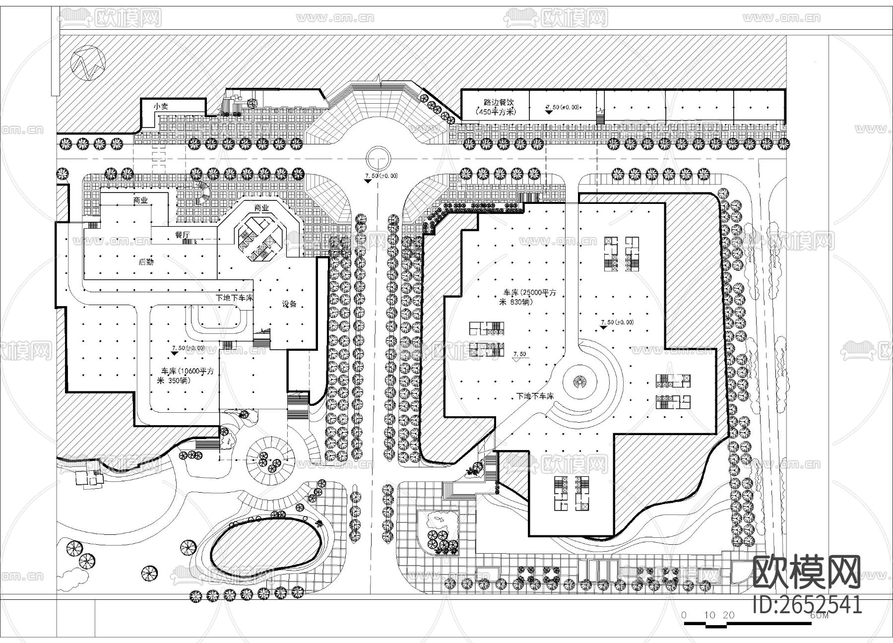 城市广场平面cad施工图下载（渲染图2）