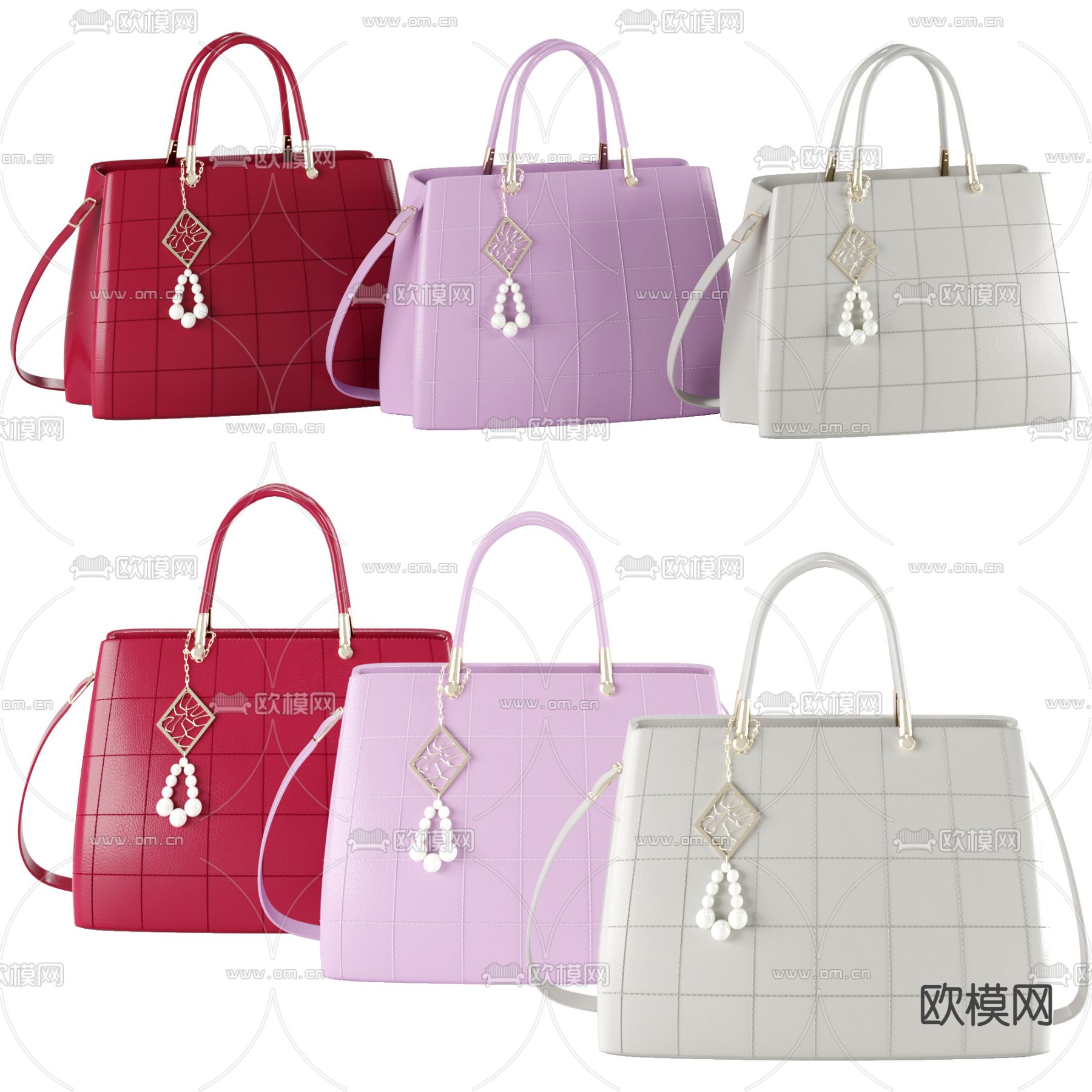 手提包 皮包3d模型下载（渲染图1）