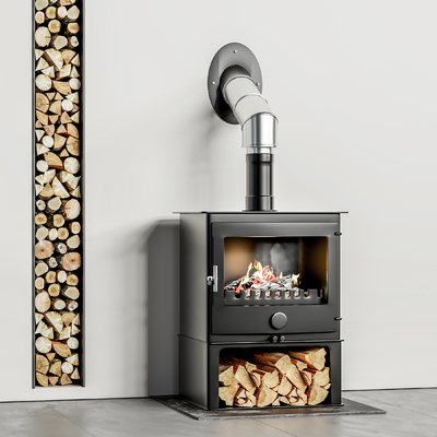  壁炉 火炉 柴火su模型 