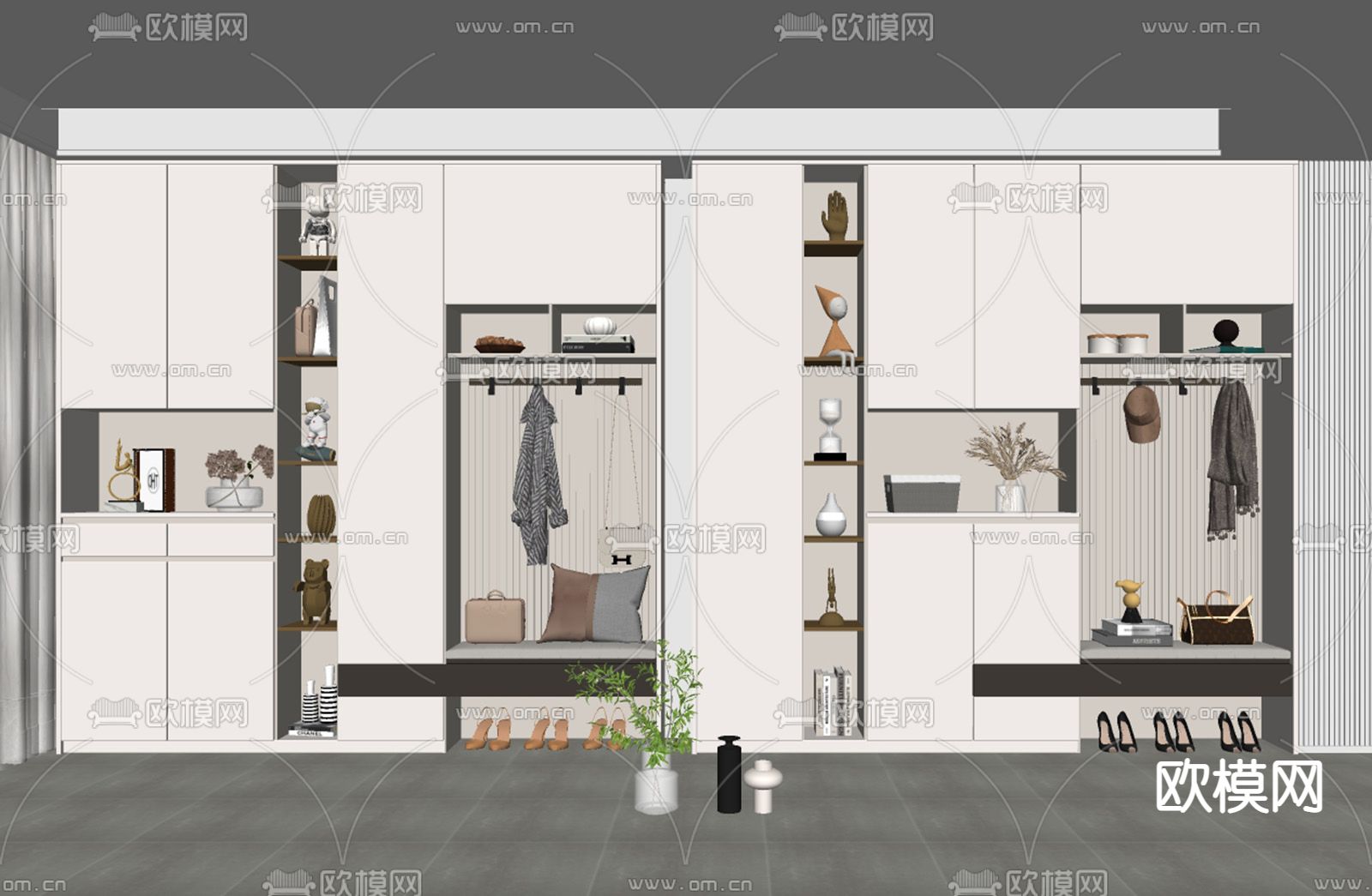 鞋柜 鞋帽柜su模型下载（渲染图2）