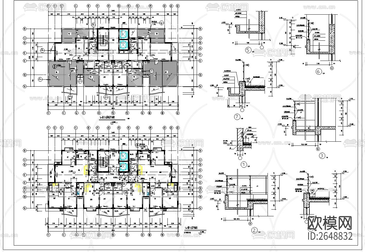 金海岸高层住宅CAD施工图下载（渲染图2）