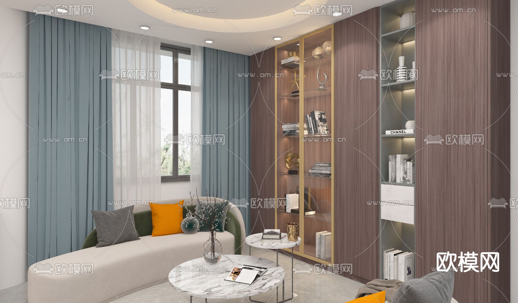 公共办公区 办公室免费3d模型下载（渲染图2）