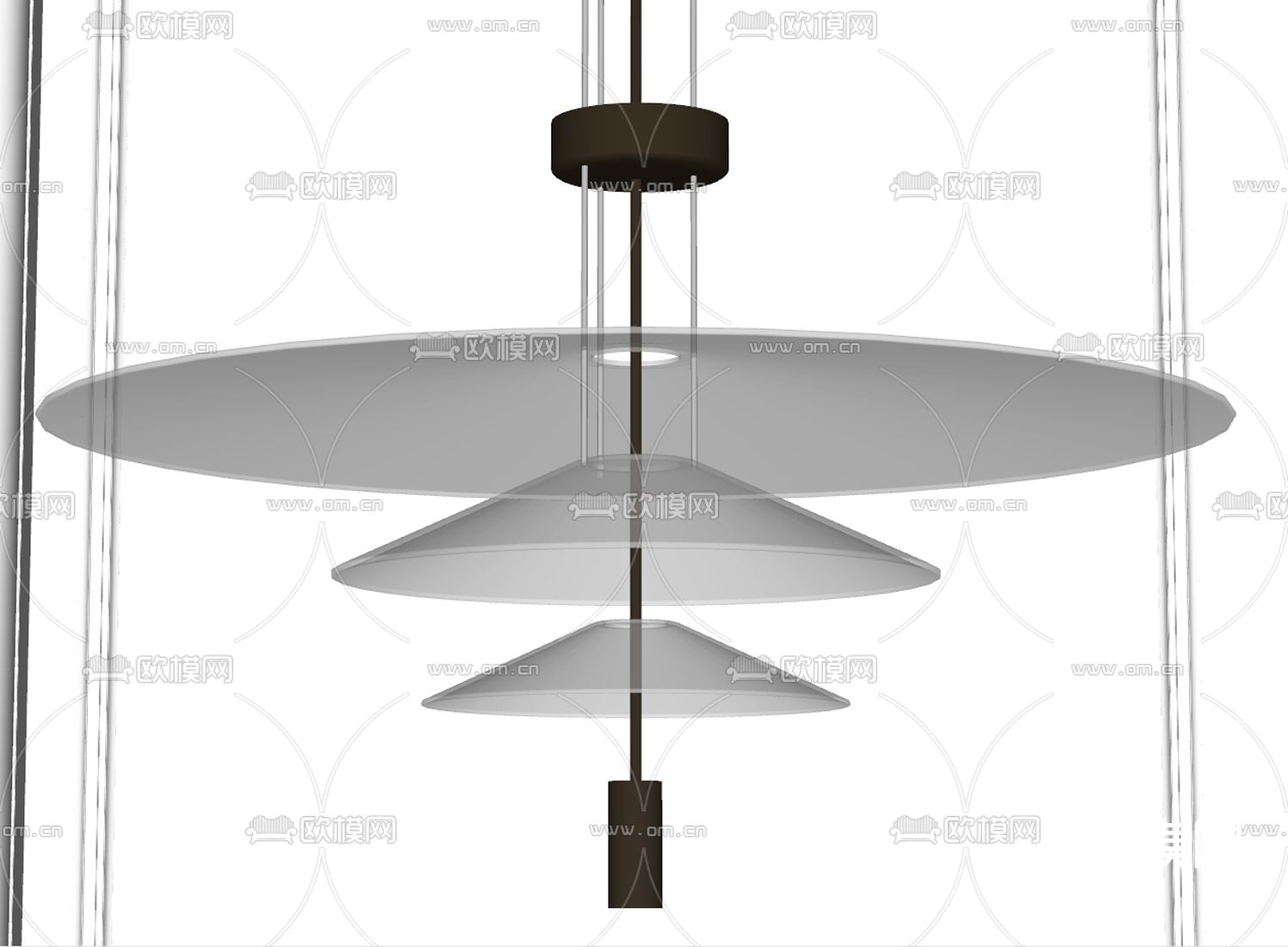 现代艺术飞碟吊灯su模型下载（渲染图2）