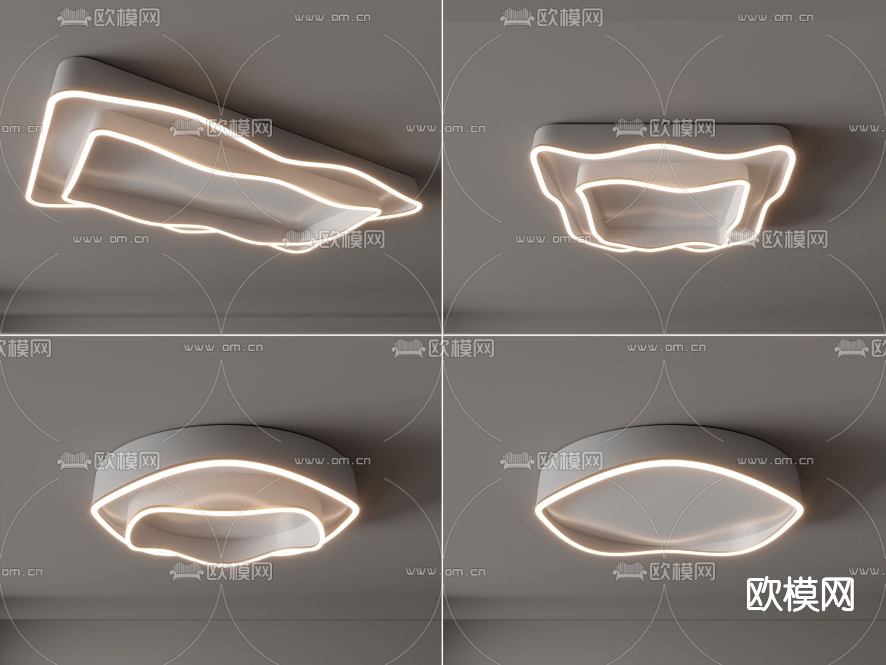 现代吸顶灯3d模型下载