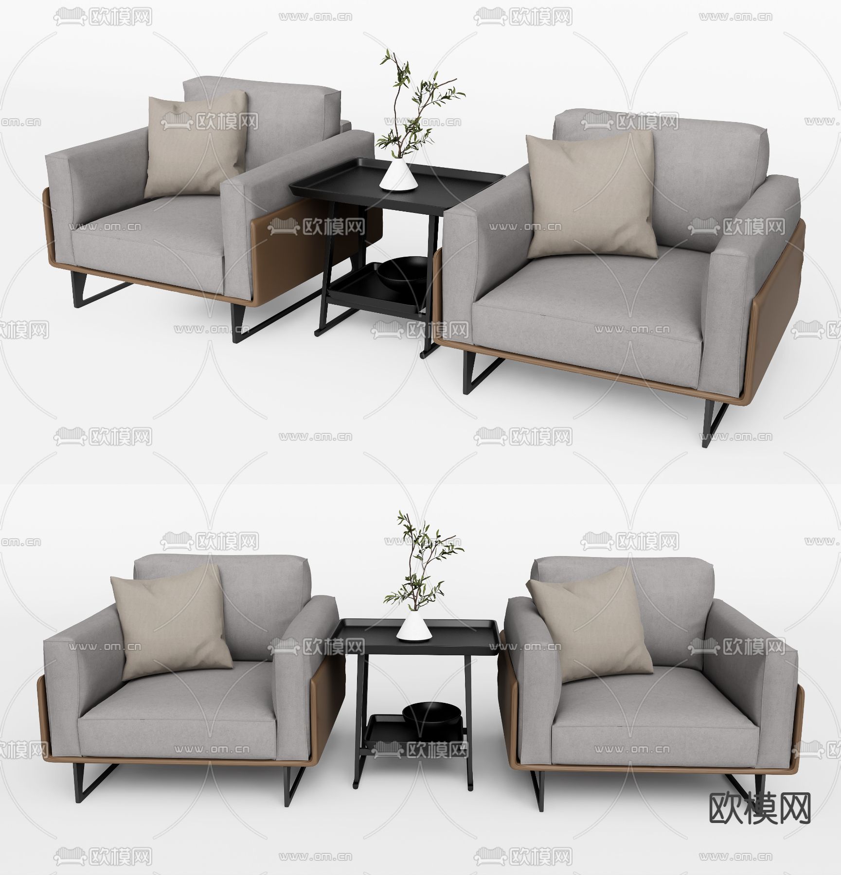 现代沙发 单人沙发su模型下载（渲染图1）