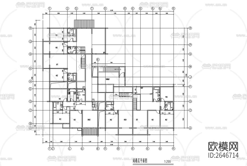 高層公寓CAD施工圖下載(渲染圖2)