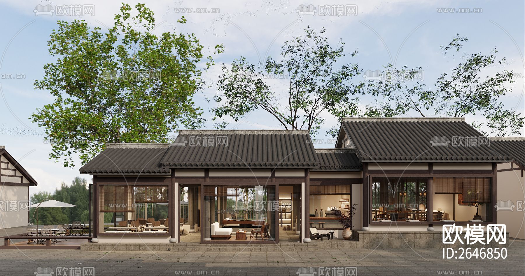 咖啡店CAD施工图下载（渲染图4）