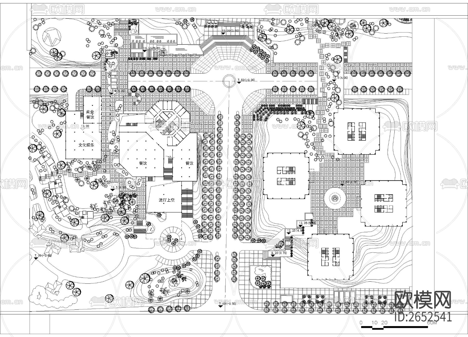 城市广场平面cad施工图下载（渲染图1）